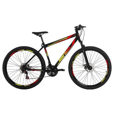 Bicicleta Jaws 2.0 Mountain Bike Aro 29 Quadro Aço 21 Marchas Mormaii Preto com Grafismo Vermelho
