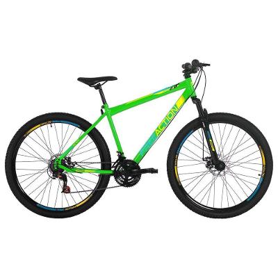 Bicicleta Flexus 2.0 Mountain Bike Aro 29 Quadro Aço 21v Free Action Verde Kawasaki