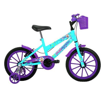 Bicicleta Infantil Kiss Aro 16 com V-brake e Cesta Verde Tiffany Free Action