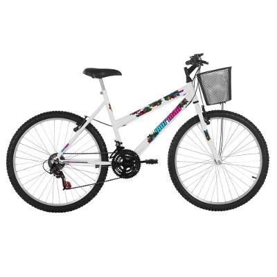 Bicicleta Safira Mountain Bike Aro 26 Quadro Aço 18 Marchas V-brake Branco Mormaii