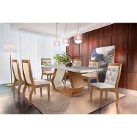Mesa De Sala Jantar Alvorada + Tampo Madeirado Reto 180x90cm Imbuia/off White - Rufato - 1