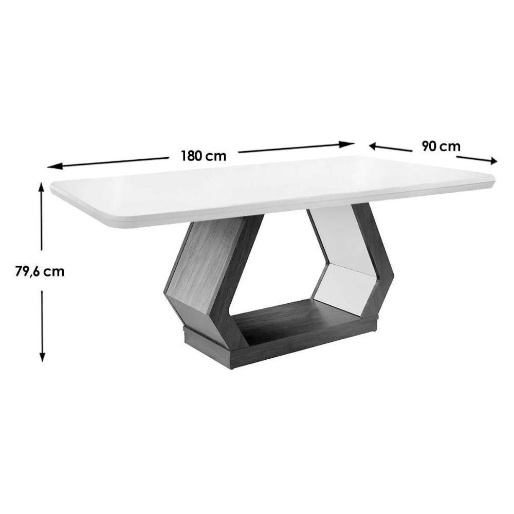 Mesa de Sala Jantar Alvorada + Tampo Madeirado Curvo 180x90cm Imbuia/Off White - Rufato - 3