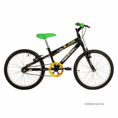 Bicicleta Infantil Cat Noir & Miraculous Aro 20 V-Brake Preto Brilho Free Action