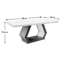 Mesa de Sala Jantar Alvorada + Tampo Madeirado Curvo 180x90cm Imbuia/Off White - Rufato - 4