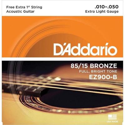 Encordoamento De Aço Para Violão Ez900-b 6 Cordas Extra Light .010-.050 - Corda Mi Extra