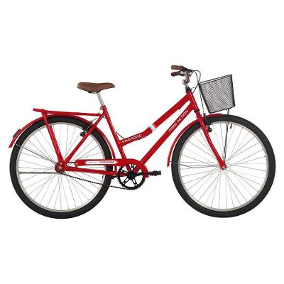 Bicicleta Urbana Paradise Aro 26 Quadro Aço 1 Marcha V-Brake Vermelho Coke Free Action