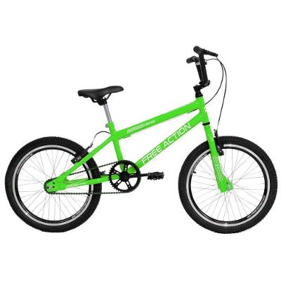 Bicicleta Sts Cross Mountain Bike Aro 20 Quadro Aço 1 Velocidade Verde Kawasaki Free Action
