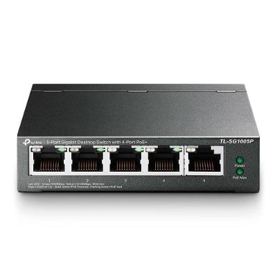 Switch Gigabit de Mesa 5 Portas 4 Poe+ TL-SG1005P 65W Qos TP-Link