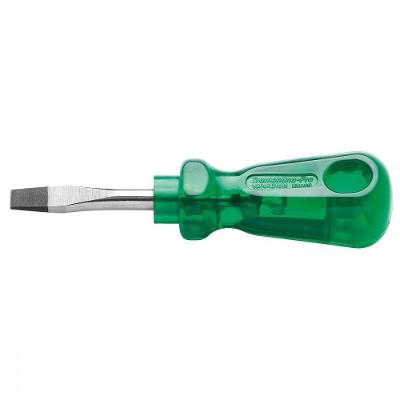 Chave de Fenda Ponta Chata 5x38mm Tramontina Pro com Haste Curta e Cabo em Pvc Verde