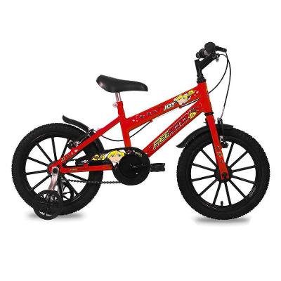 Bicicleta Infantil Joy Mtb Aro 16 Quadro Aço 1v Vermelho Coke Free Action