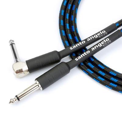 Cabo De Guitarra Angel Tx 0,30mm Conector P10-p10 90º 10ft 3,05 Metros Textil