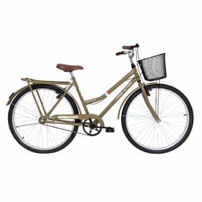 Bicicleta Paradise Urbana Aro 26 Quadro Aço 1v V-Brake Dourado Free Action