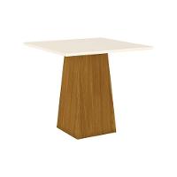 Mesa De Sala Jantar Dora + Tampo Madeirado 90x90cm Nature/off White - Henn - 1