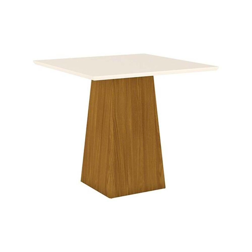 Mesa De Sala Jantar Dora + Tampo Madeirado 90x90cm Nature/off White - Henn - 1