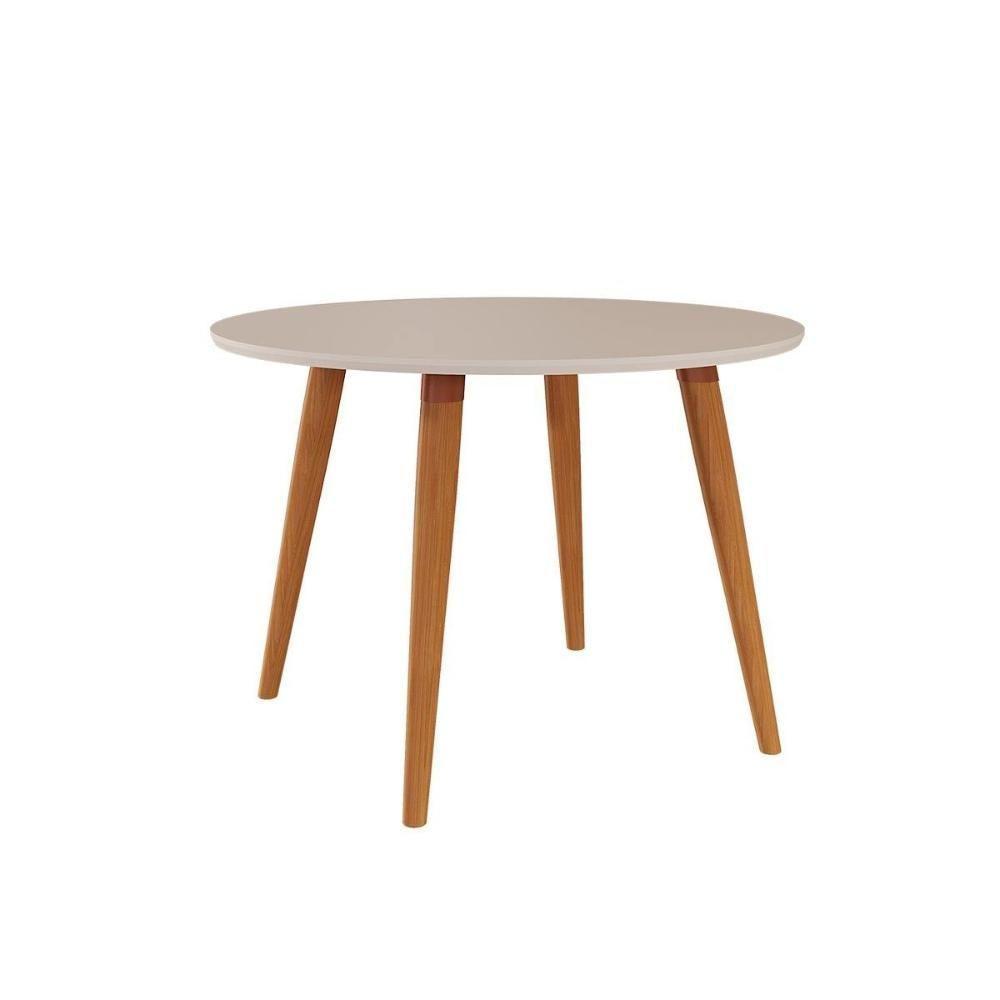 Mesa de Sala Jantar Dani 1,10 Madeira/Off White/Nude - Cimol - 1