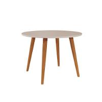 Mesa de Sala Jantar Dani 1,10 Madeira/Off White/Nude - Cimol - 1
