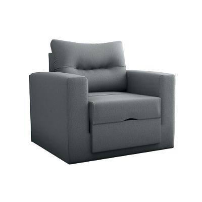 Sofá Cama Poltrona 1 Lugar Mx48 Marissol Suede Dobrável Cinza Loja Sheep