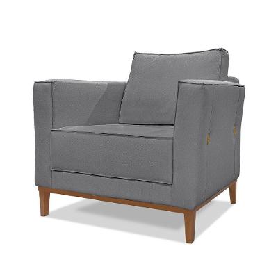 Poltrona Decorativa Riva Linho com Assento Aconchegante Cinza Loja Sheep