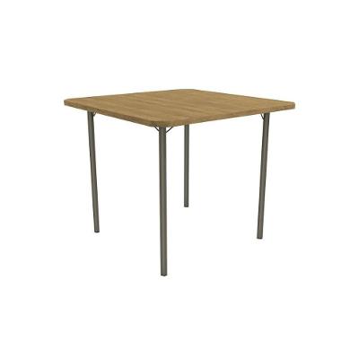 Mesa De Sala Jantar Elba M057 + Tampo Madeirado 90x90cm Bronze - Kappesberg