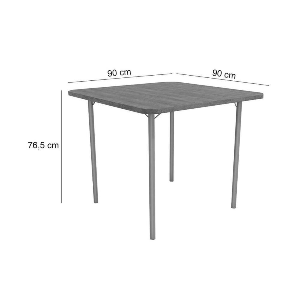 Mesa de Sala Jantar Elba M057 + Tampo Madeirado 90x90cm Níquel - Kappesberg - 3