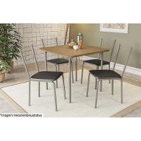 Mesa de Sala Jantar Elba M057 + Tampo Madeirado 90x90cm Níquel - Kappesberg - 2