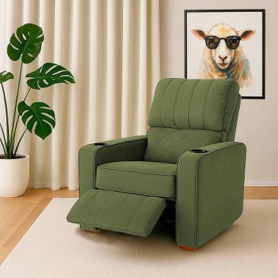 Poltrona Reclinável Sofia do Papai Veludo Verde Musgo Confortável Loja Sheep