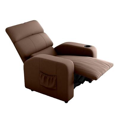 Poltrona Reclinável Mx-67 Pulse com Porta Copos Veludo Aconchegante Marrom Loja Sheep