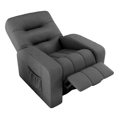 Poltrona Reclinável Mx-7 Azera Suede Cinza com Encosto Acolchoado Loja Sheep