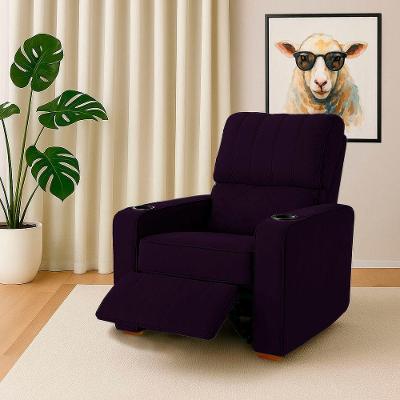 Poltrona Reclinável Sofia Veludo Roxo Púrpura com Porta Copos Loja Sheep