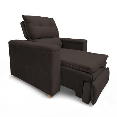 Poltrona Reclinável Retrátil Onix Suede Macia Marrom Loja Sheep