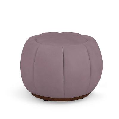 Puff Decorativo Orgânico Fixo Nuvem Assento de Espuma Veludo Rose Loja Sheep