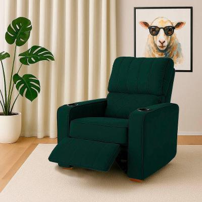 Poltrona Reclinável Sofia Veludo Verde Escuro com Porta Copos Loja Sheep