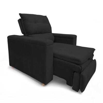 Poltrona Reclinável Retrátil Onix Suede Confortável Preto Loja Sheep