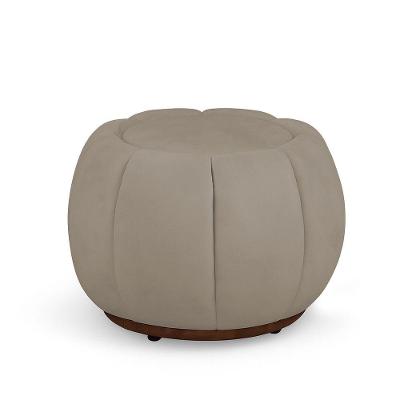 Puff Decorativo Orgânico Nuvem Assento Espuma Revestimento Veludo Bege Loja Sheep