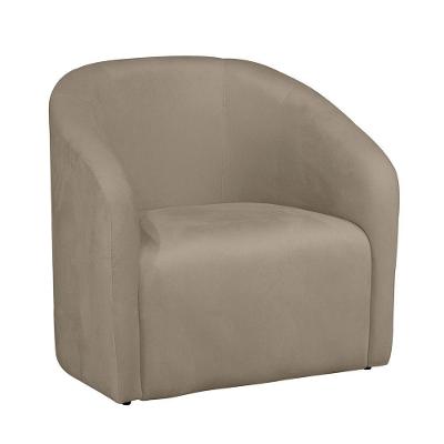 Poltrona Decorativa Loren Veludo Confortável para Sala Bege Loja Sheep