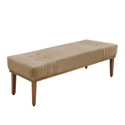 Calçadeira Recamier Solteiro Cléo 90cm Suede Creme Loja Sheep