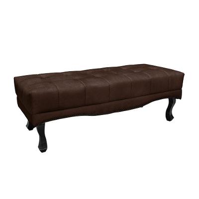 Calçadeira Recamier Alba Casal King 195cm Suede Marrom Loja Sheep
