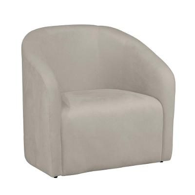 Poltrona Decorativa Loren Orgânica Veludo Confortável Natural Loja Sheep