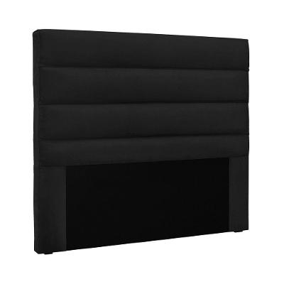 Cabeceira Solteiro Vera para Cama Box Estrutura MDF Suede Preto Loja Sheep