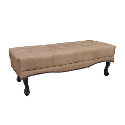 Calçadeira Recamier Casal Queen Alba 160cm Suede Creme em Madeira Maciça Loja Sheep