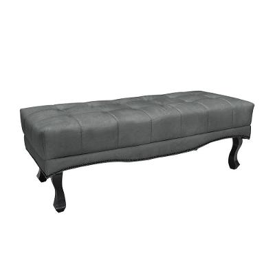 Calçadeira Recamier Casal King Alba 195cm Veludo Cinza Loja Sheep