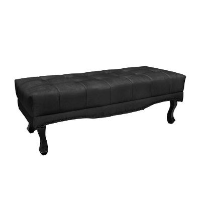 Calçadeira Recamier Alba 160cm Casal Queen Veludo Preto Loja Sheep