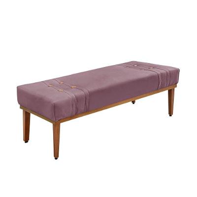 Calçadeira Recamier Casal Queen Cléo 160cm Veludo Estrutura Madeira Violeta Escuro Loja Sheep