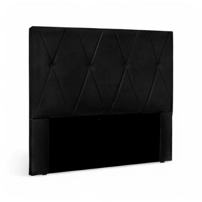 Cabeceira Elisa Queen Estofada Fixação no Box MDF-MDP Suede Preto Loja Sheep