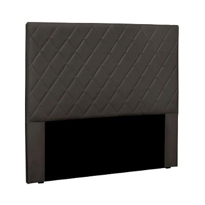 Cabeceira Estofada Tina Solteiro Fixação no Box MDF-MDP Suede Cinza Loja Sheep