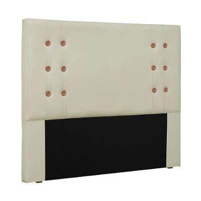 Cabeceira Solteiro Cléo para Cama Box 90cm em MDF MDP Revestida em Corino Creme Loja Sheep