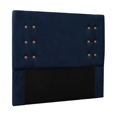 Cabeceira Cléo Solteiro 90cm Fixação no Box Estrutura Madeira Suede Azul Loja Sheep