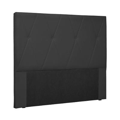 Cabeceira Elisa Solteiro Estofada Fixação no Box MDF-MDP Corino Preto Loja Sheep