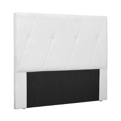 Cabeceira Elisa Solteiro 90cm Fixação no Box Estrutura MDF Corino Branco Loja Sheep
