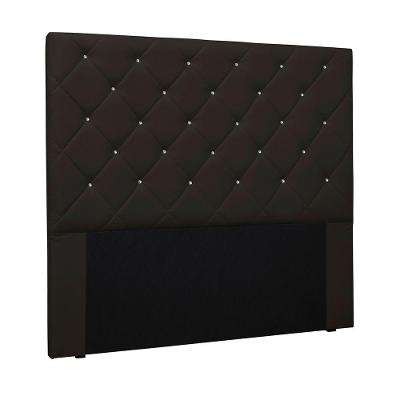 Cabeceira Solteiro Dora 90cm Estofada para Cama Box Estrutura MDF-MDP Corino Marrom Loja Sheep